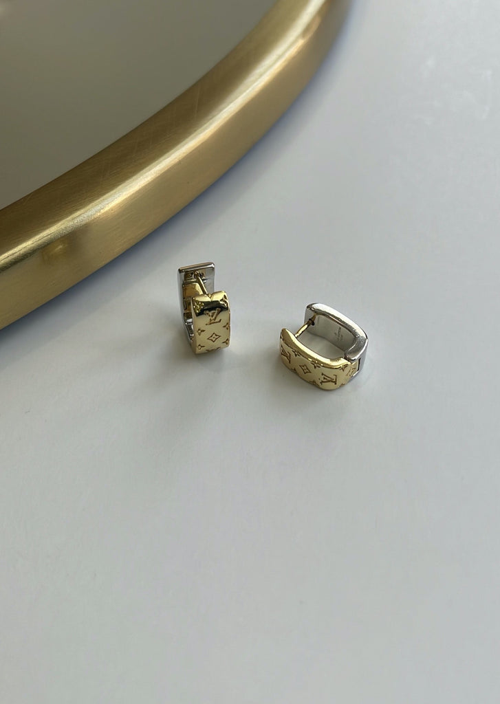 Small LV silver earrings
